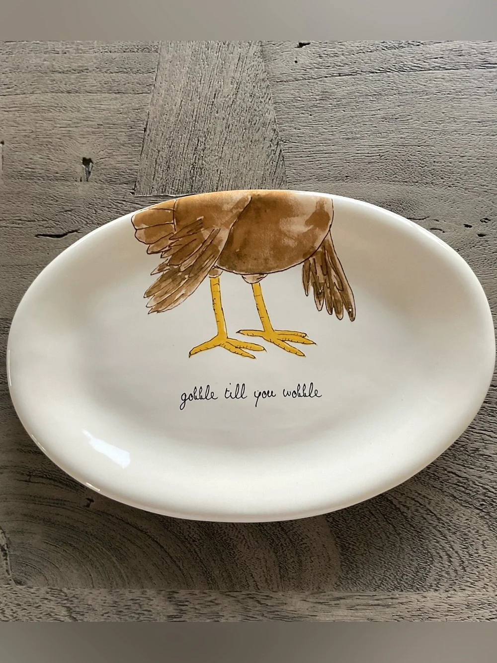 Rae Dunn Magenta Gobble Till You Wobble Thanksgiving Plate Farmhouse  Country